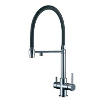 FABIANO Смеситель для кухни на две воды двухрычажный FKM 31.43 Inox Black (8231.403.0056)